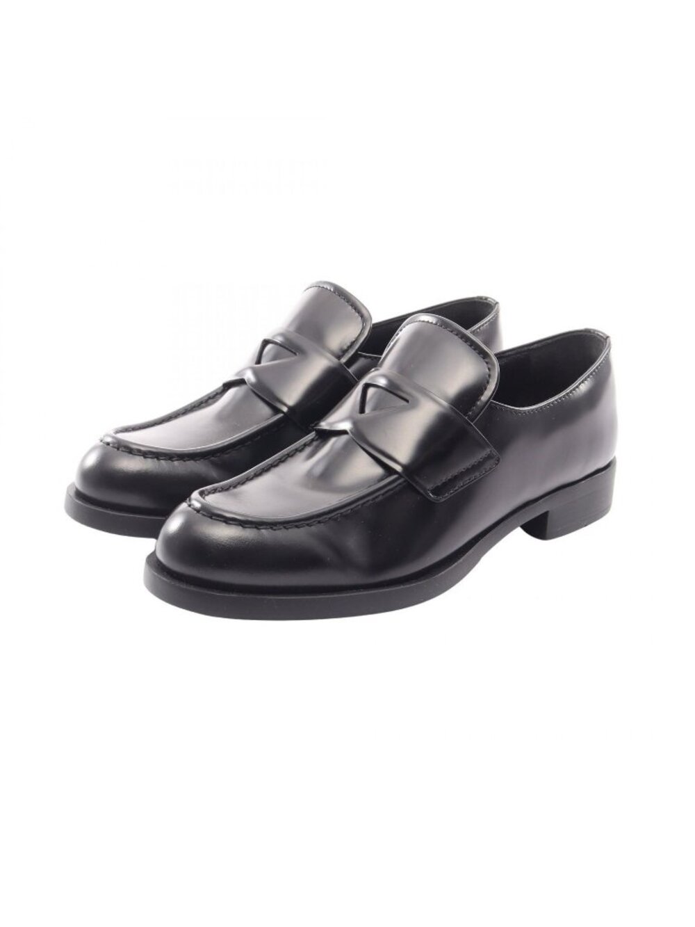 Prada Loafers Triangle Black Leather